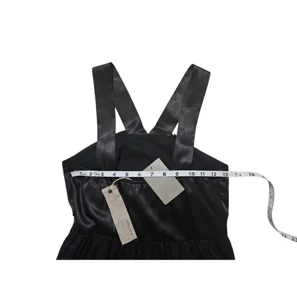 New Anthropologie burlapp swirled rosette black cocktail midi dress size 6 - Picture 11 of 12